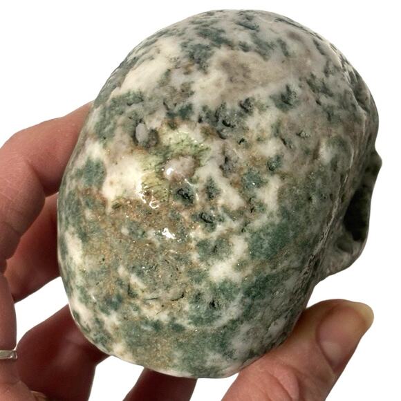 Natural Tree Agate Crystal Skull Head Carving Druzy Healing Stone Mineral - Picture 5 of 8